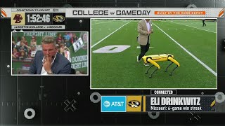 Pat McAfee cant stay focused with Mizzous robotic dog lurking about 😂  College GameDay [upl. by Tnahsarp]