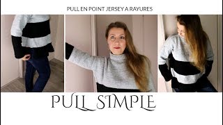 Pull simple en point jersey à rayures [upl. by Aronoel]