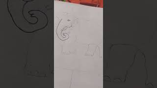 Animal and bird drawing drawyoutubeshortsviralelephantswan [upl. by Yalhsa420]