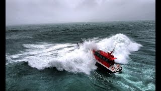 Rough weather sea trials of ‘Port Láirge’ punching through breakers and offshore in F10 [upl. by Livi615]