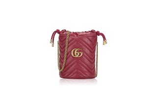 Gucci GG Marmont Matelasse Mini Bucket Bag Red [upl. by Noryd441]