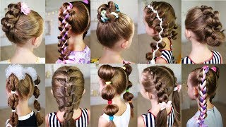 10 cute 3MINUTE hairstyles for busy morning Quick and easy hairstyles for school [upl. by Ruthie]