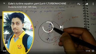 Eulers turbine equation part2unit1TURBOMACHINE [upl. by Kenon]