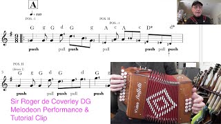 Sir Roger de Coverley  DG Melodeon Performance And Tutorial Clip [upl. by Nordna]