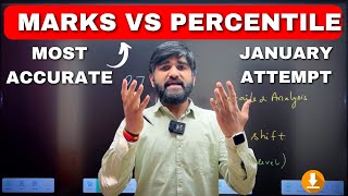 Most Accurate🔥 MARKS VS PERCENTILE  JEE Main 2024  January Attempt [upl. by Akers333]