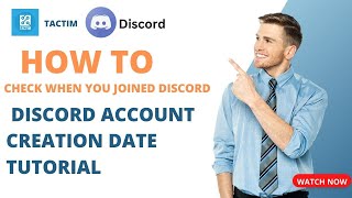 How to Check When You Joined Discord 🔍  Discord Account Creation Date Tutorial [upl. by Amahcen]