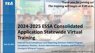 20242025 ESSA Consolidated Application Training Part 2  Completing the Program Schedules [upl. by Adnical510]