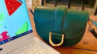 Charles amp Keith Mini GABINE Saddle bags in Dark green and Black size S [upl. by Merta212]