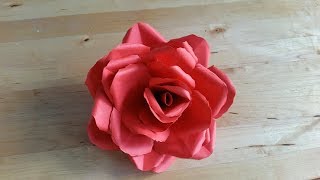 DIY Rose aus Papier selber machen Blumen basteln einfach und schnell [upl. by Engracia935]