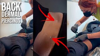 Back Dermal Piercing Procedure 💎 Watch Till the End piercing tiktok [upl. by Wenona]