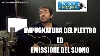 Lezioni di chitarra impostazione della mano destra plettro e suono Parte1 [upl. by Rammaj992]