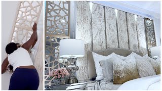 HOW TO MAKE Your Bedroom Look Expensive DIY HEADBOARD [upl. by Nylla]