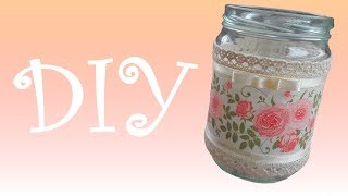 Decoupage befőttes üvegen  Decoupage glass jar DIY [upl. by Rennie]