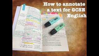 how to annotate a text for gcse english literature [upl. by Naejamron]