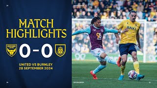 Oxford United v Burnley Highlights [upl. by Germayne861]