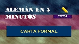 Textos en alemán Carta formal  Estructura [upl. by Wesa453]