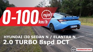 2022 Hyundai i30 Sedan N Elantra N 0100kmh amp engine sound [upl. by Holladay]