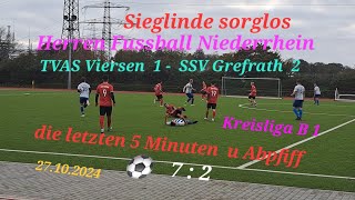 TVAS Viersen 1  SSV Grefrath 2 Herren Niederrhein Fussball Kreisliga B 2  7 Sieglinde sorglos [upl. by Virgil]