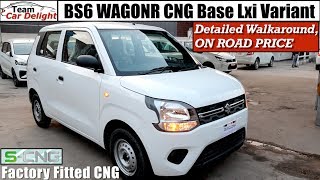 New Wagon R CNG Base Model Lxi BS6 Detailed WalkaroundOn Road Price  Wagon R LXi CNG 2020 [upl. by Doralia]