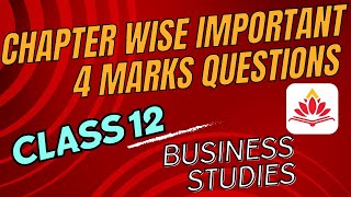 Most Important 4 marks Questions  Class 12 Business Studies Chapter wise  2nd PUC  202425 [upl. by Lemieux]