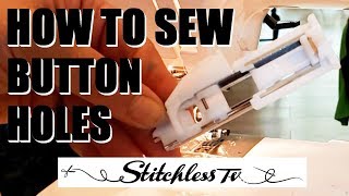 How To Sew Button Holes using a Janome Sewing Machine  Sewing Tutorial [upl. by Enillebyam]