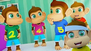 Five Little Monkeys Jumping On The Bed  Nursery Rhymes  Kids Songs  Kids Tv Nursery Rhymes [upl. by Nalak]