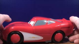 DISNEYS PIXAR CARS LIGHTNING MQUEEN TRANSFORMING HAWK TALKING TOY REVIEW [upl. by Ytissac]