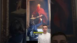 Historic Painting Destroyed Portrait Arthur Balfour by Philip de Laszlo slashed by pro Palestinian [upl. by Waly65]