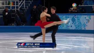 Tessa Virtue and Scott Moir kiss during Sochi 2014 FD warmup [upl. by Poirer]