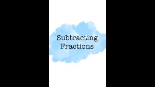 Subtracting Fractions Easy Method [upl. by Yregerg]