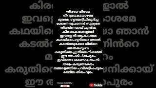 💞💞തീരമേ തീരമേ 💞💞Malik film songTheerame Theerame Lyrics [upl. by Wescott]