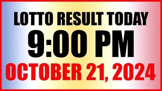 Lotto Result Today 9pm Draw October 21 2024 Swertres Ez2 Pcso [upl. by Eelyah605]