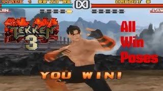 Tekken 3 All Win poses  All Characters [upl. by Stoneman]