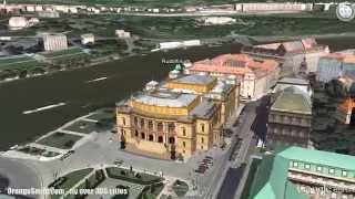 Flight over Prague in 3D [upl. by Ahsei934]