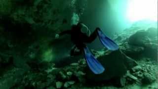 Cavern diving in Cenote Chac Mool Riviera Maya Mexico [upl. by Salisbury]