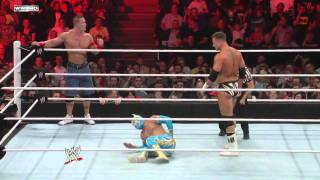 Raw John Cena amp Sin Cara vs The Miz amp Alex Riley [upl. by Folly]