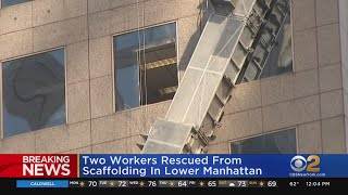 2 Workers Rescued Following Scaffold Collapse In Lower Manhattan [upl. by Lodi]