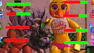 SFM FNaF Shattered Security Breach vs Toys WITH Healthbars [upl. by Asi]