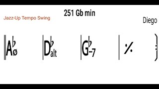 Gb minor 251 backing track 200bpm real instruments [upl. by Sekyere]