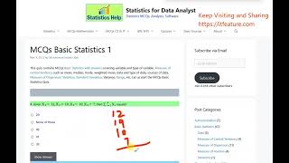 MCQs Basic Statistics Quiz 1 [upl. by Nemhauser]