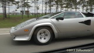 Lamborghini Countach amp Ferrari 512 TR Highway Driving [upl. by Adlee600]