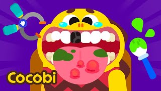 Rotten Teeth He Needs Dental Implant Surgery  Dentist Cartoon for Kids  Cocobi Games [upl. by Duggan]