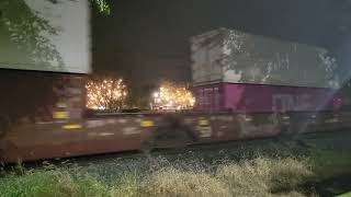 IAIS 510 mixed freight train in Minooka Illinois [upl. by Ahsenauq]