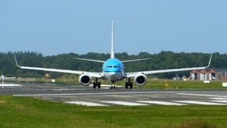 KLM ► Boeing 737800 ► Landing  Takeoff ✈ Groningen Airport Eelde [upl. by Banna160]