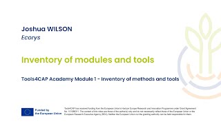 Tools4CAP Academy Module 1  Inventory of modules and tools  Joshua Wilson Ecorys [upl. by Johm]