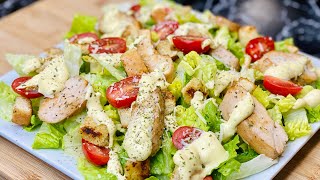 SALADE CÉSAR🥗 LA RECETTE D’ÉTÉ RAFRAÎCHISSANTE Avec sa vinaigrette👩🏻‍🍳 Deli Cuisine [upl. by Wescott]