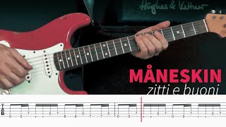 MÅNESKIN  Zitti E Buoni  guitar and bass tabs [upl. by Bohner]