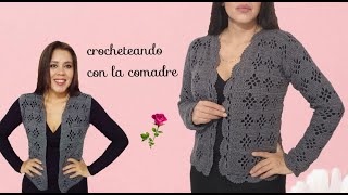 chaqueta o chaleco elegante a crochet fácil y rápido parte 1 regalo día de las madres [upl. by Lidda]