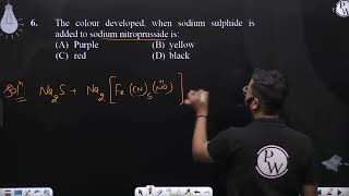 The colour developed when sodium sulphide is added to sodium nitroprusside is [upl. by Ayidah]