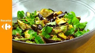 Cuisinez malin Salade d’aubergines rôties lentilles et pignons de pin [upl. by Parris]